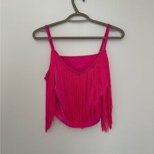 SHEIN Bright Pink Fringe Camisole